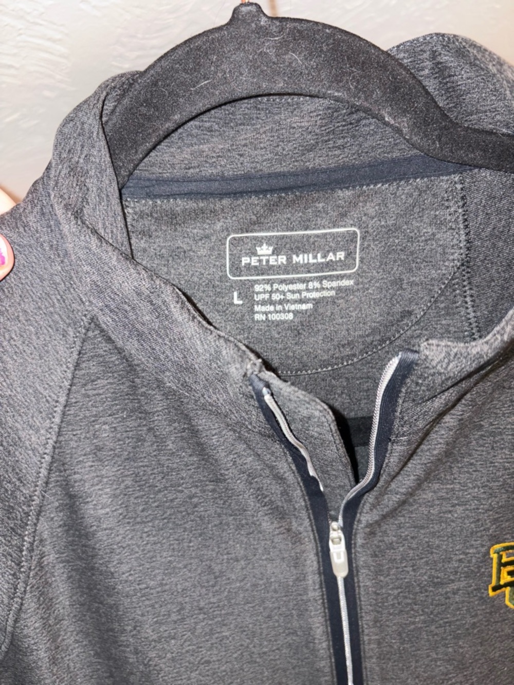 Peter Millar Baylor Women’s Raglan Sleeve Boston University Quarter Zip BU - Picture 4 of 6